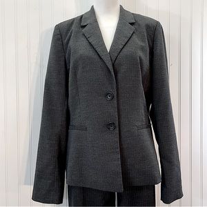Banana Republic Stretch Gray Pinstripe Suit Pants Trousers Blazer Women Plus 14